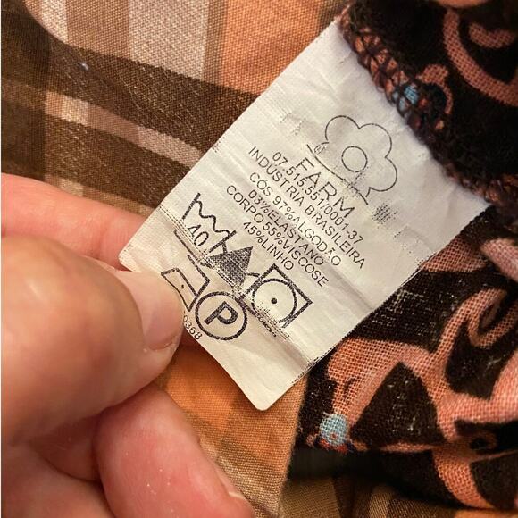 RARE FARM Rio Women's Monkey Printed Linen Blend Shorts Size Medium - Picture 6 of 8